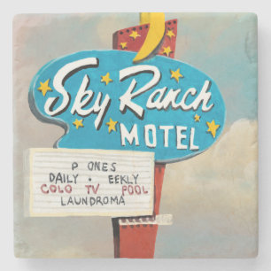 Sky Ranch Motel Sign Stenen Onderzetter