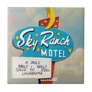 Sky Ranch Motel Sign Tegeltje