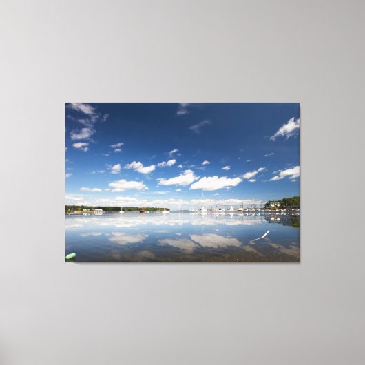 Sky Reflection in the Harbour of Belfast, Maine Canvas Afdruk (Voorkant)
