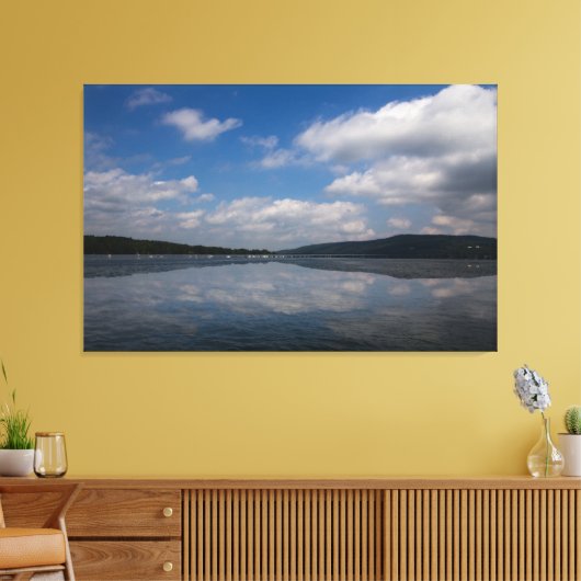 Sky Reflection op Keuka Lake, New York Canvas Afdruk (Insitu (Woonkamer))