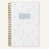 Sky | Scattered Cherry Pinstripe Personalized Notitieboek (Voorkant)