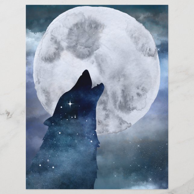 Sky scrapbook paper van Moon & Wolf Night (Voorkant)