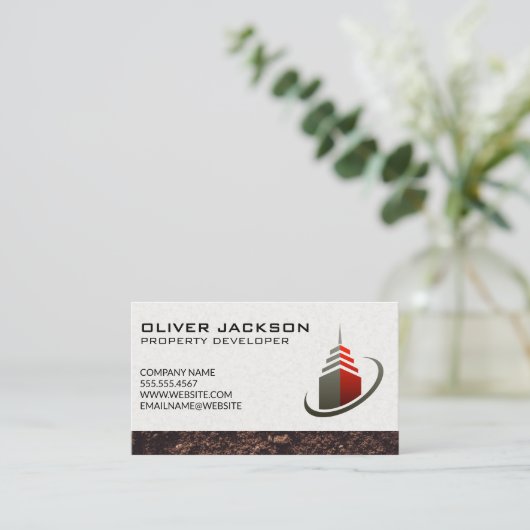 Sky Scraper Building Icon | Vuil Visitekaartje (Staand voorkant)