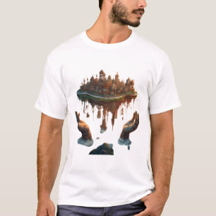 🎹 Sky Symphony Drijvende Pianowereld in de clou T-shirt