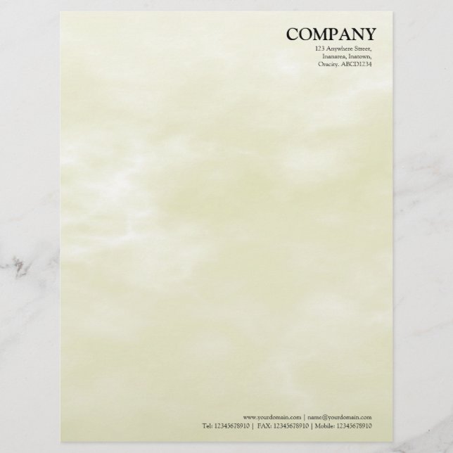 Sky Texture 02 Light Yellow Gepersonaliseerd Briefhoofd (Voorkant)