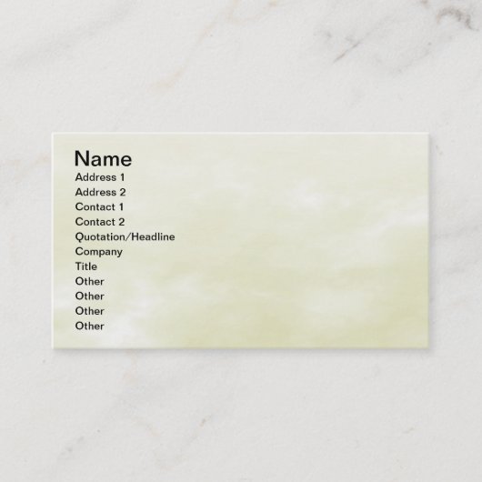 Sky Texture - Light Yellow Visitekaartje (Voorkant)