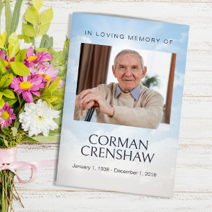 Sky Theme Uitvaartboekje Orde van Service Flyer