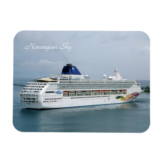 Sky Turning in Nassau Witte Tekst Magneet (Horizontaal)