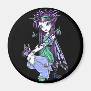 "Sky" Vlinder Roos Fairy Magnet Magneet