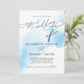 Sky Waterverf Wash and elegant Wedding Kaart (Staand voorkant)