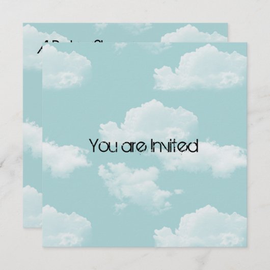Sky with Clouds Baby shower nodigt uit Kaart (Voorkant / Achterkant)