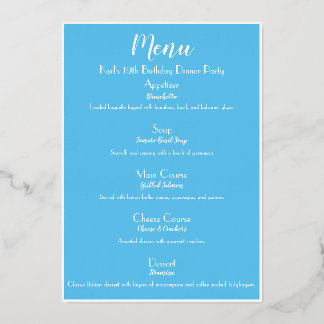 SkyBlue Luxe Gouden Cocktailparty Menu