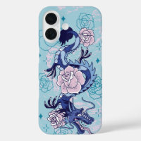 Skybound Serpent - Blauwe Draak Bloemen