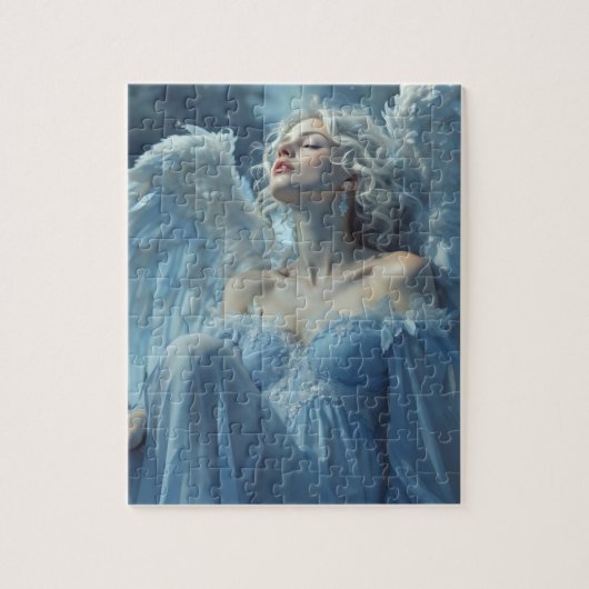 Skybound Silence: Engel van de Middernachtsluier Legpuzzel (Verticaal)