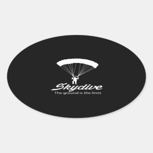Skydive de grond is de grens ovale sticker
