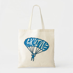 Skydive fanatic blue logo herbruikbare tas