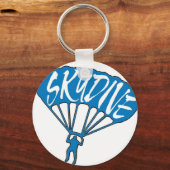 Skydive fanatic blue logo sleutelhanger (Voorkant)