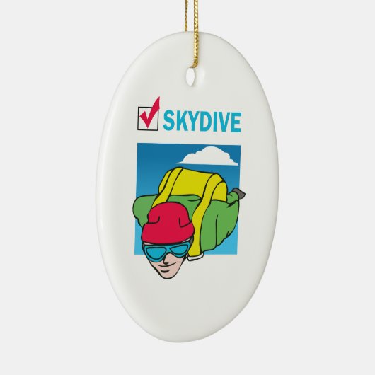 SKYDIVE GEDAAN DAT KERAMISCH ORNAMENT (Rechts)