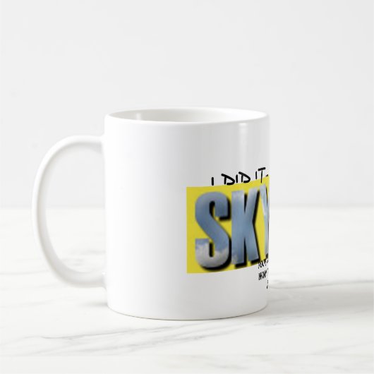 skydive, ik deed het... en leefde! koffiemok (Links)