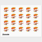 Skydive Red Yello Parachute Ronde Sticker (Vel)