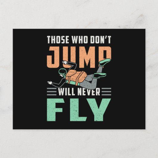 Skydive Skydiver Jump Retro Funny Gift Briefkaart (Voorkant)