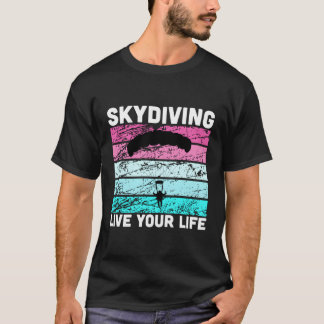 Skydive Tshirt In Retro Kleuren T-shirt Voor Skydi