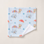Skydiver Cat Seamless Pattern Bad Handdoek (Wasdoekje)