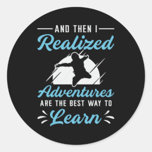Skydiver en toen realiseerde ik me Adventures Ronde Sticker
