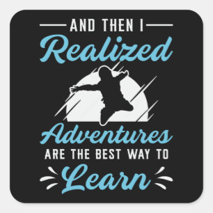 Skydiver en toen realiseerde ik me Adventures Vierkante Sticker
