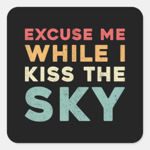Skydiver excuseer me terwijl ik de Sky kus Vierkante Sticker