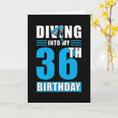 Skydiver Gift 36th Birthday Kaart (Gele Bloem)