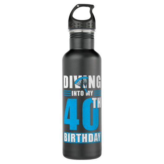 Skydiver Gift 40th Birthday Waterfles (Voorkant)