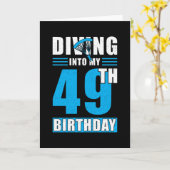 Skydiver Gift 49th Birthday Kaart (Gele Bloem)