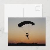 Skydiver Parachute bij Sunset Sky Diver Briefkaart (Voorkant / Achterkant)