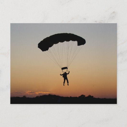Skydiver Parachute bij Sunset Sky Diver Briefkaart (Voorkant)