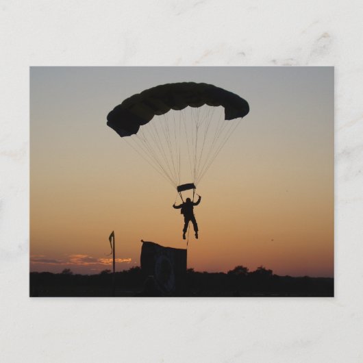 Skydiver Parachute bij Sunset Sky Diver Briefkaart (Voorkant)