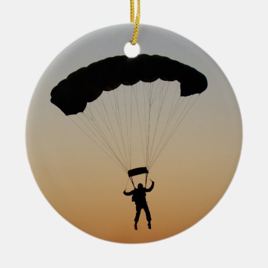 Skydiver Parachute bij Sunset Sky Diver Keramisch Ornament (Voorkant)