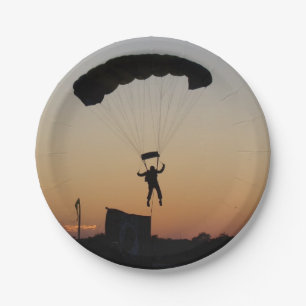 Skydiver Parachute bij Sunset Sky Diver Papieren Bordje