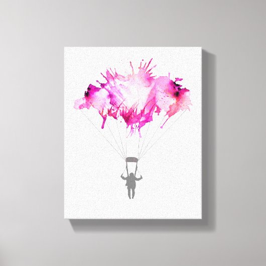 Skydiver Parachute Skydiving Parachuting Art Gift Canvas Afdruk (Voorkant)