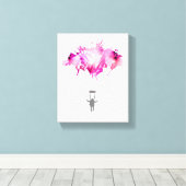 Skydiver Parachute Skydiving Parachuting Art Gift Canvas Afdruk (Insitu (Houten vloer))