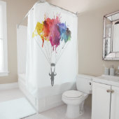 Skydiver Parachute. Skydiving Parachuting. Douchegordijn (In situ)