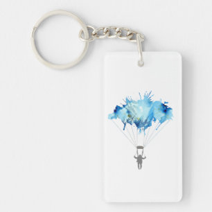 Skydiver, Parachute. Skydiving Sport. Parachuting Sleutelhanger
