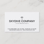 skydiver-pictogram visitekaartje (Achterkant)
