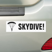 skydiver silhouet bumpersticker (Op auto)