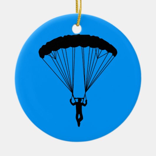 skydiver silhouet keramisch ornament (Voorkant)