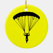 skydiver silhouet keramisch ornament (Achterkant)