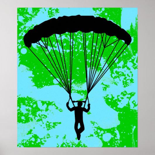 skydiver silhouet poster (Voorkant)