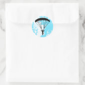 skydiver silhouet ronde sticker (Tas)