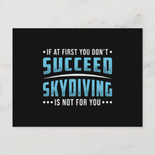Skydiver Succed Skydiving Skydive Parachute Funny Briefkaart