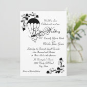 Skydiver Wedding Kaart (Staand voorkant)